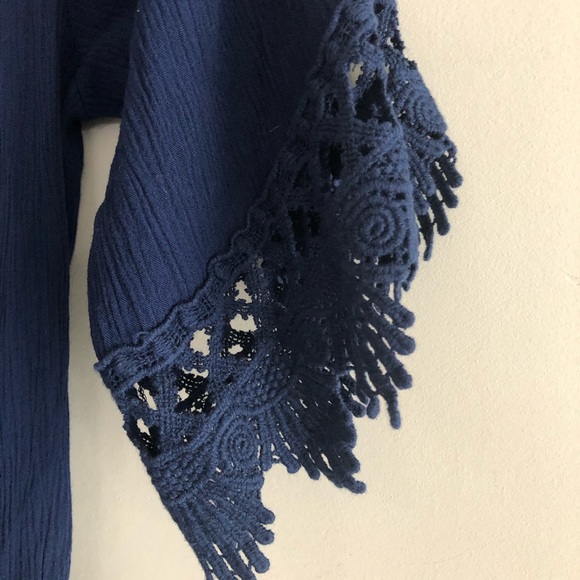 Navy Romper with lace detail - Picture 4 of 5